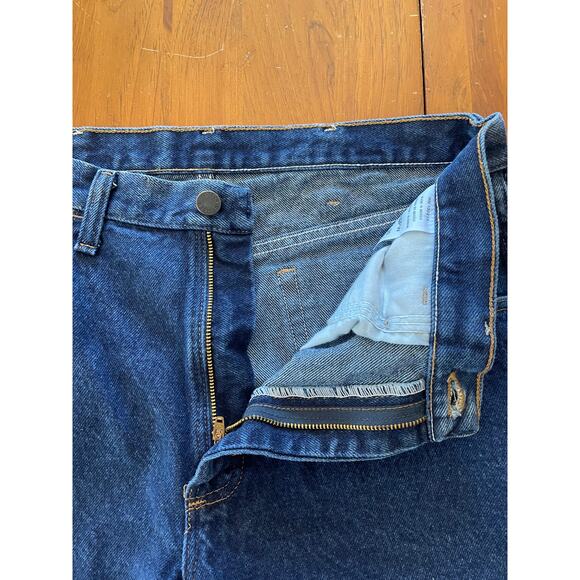 Rustler Mens Jeans 34/30 All Cotton Dark Wash Blue Denim Straight Deep Pockets - Picture 4 of 9